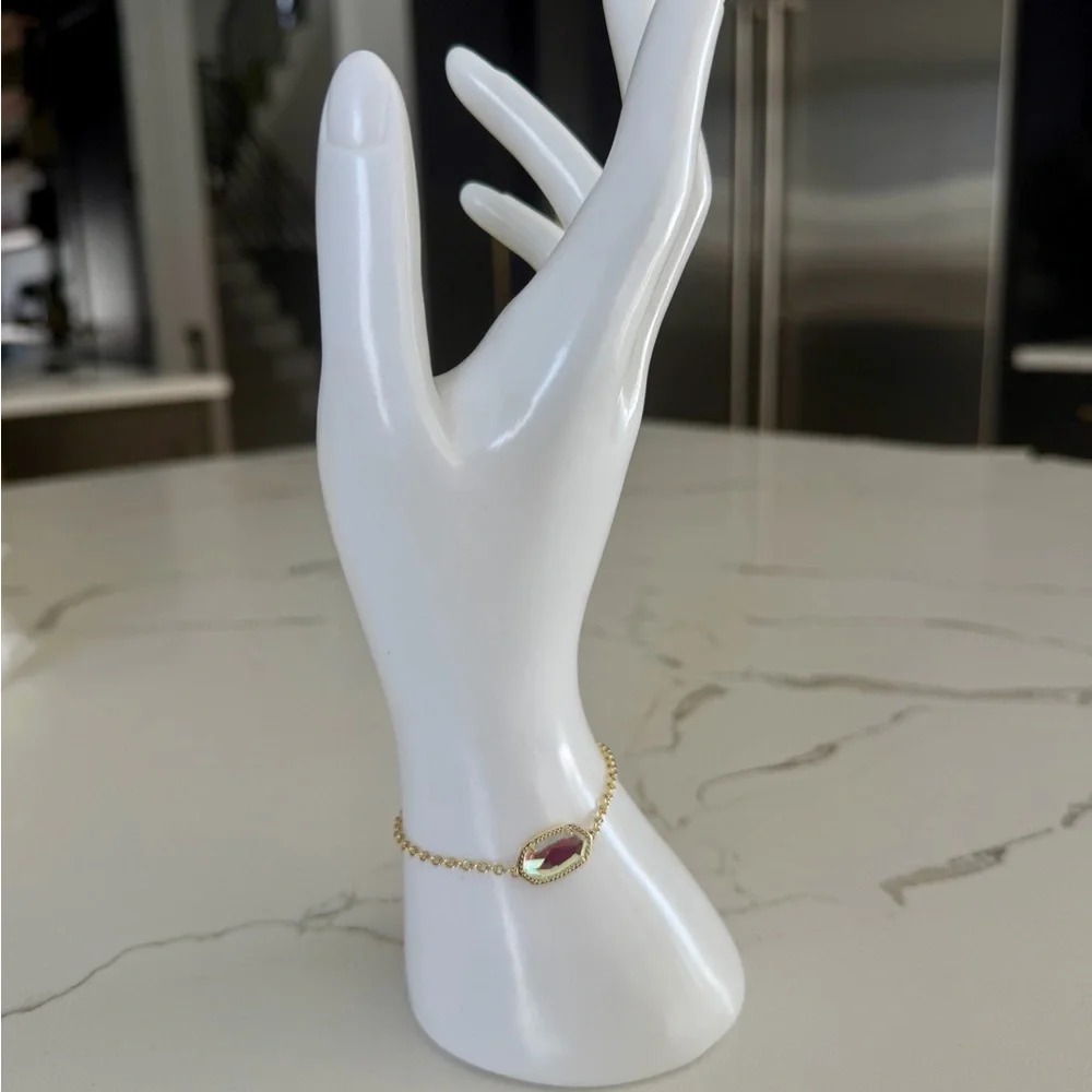 Elaina Gold Adjustable Chain Bracelet in Dichroic Glass - Picture 3 of 6